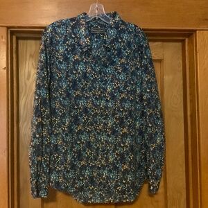 Paisley & Gray Slim Fit XXL 19 flowers & leaves buttons/long sleeved dress shirt